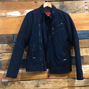 Zara man motorcycle jacket Sz M blue men’s